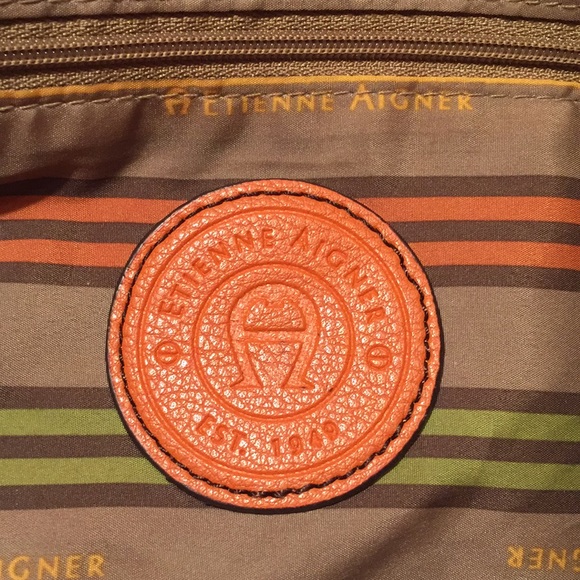 Etienne Aigner Orange Leather Shoulder Bag - Picture 5 of 8